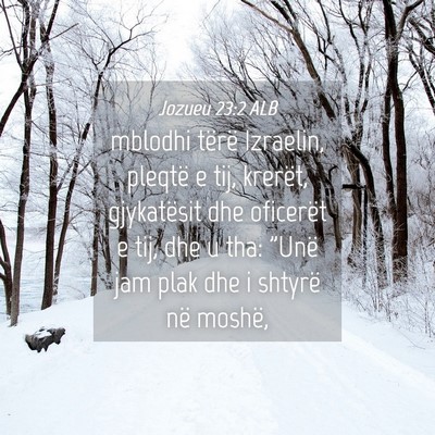 Picture 04 - Jozueu 23:2 ALB - mblodhi tërë Izraelin, pleqtë e tij, krerët, - Bible Verse Picture