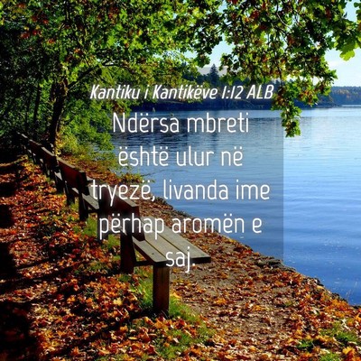 Picture 04 - Kantiku i Kantikëve 1:12 ALB - Ndërsa mbreti është ulur në tryezë, livanda - Bible Verse Picture