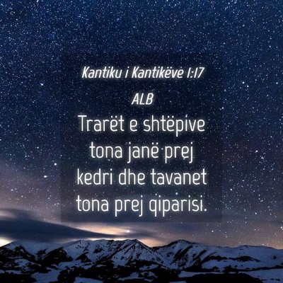 Picture 04 - Kantiku i Kantikëve 1:17 ALB - Trarët e shtëpive tona janë prej kedri dhe - Bible Verse Picture