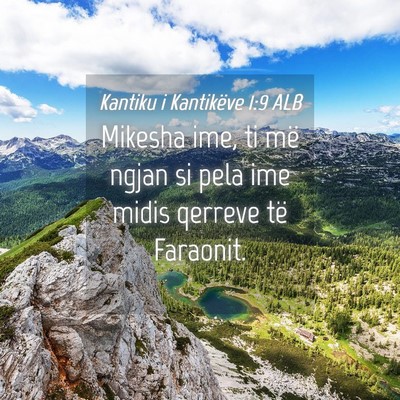 Picture 04 - Kantiku i Kantikëve 1:9 ALB - Mikesha ime, ti më ngjan si pela ime midis - Bible Verse Picture