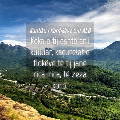 Picture 04 - Kantiku i Kantikëve 5:11 ALB - Koka e tij është ar i kulluar, kaçurelat e - Bible Verse Picture