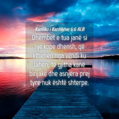 Picture 04 - Kantiku i Kantikëve 6:6 ALB - Dhëmbët e tua janë si një kope dhensh, që - Bible Verse Picture