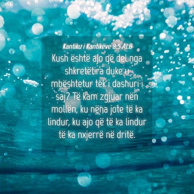 Picture 04 - Kantiku i Kantikëve 8:5 ALB - Kush është ajo që del nga shkretëtira duke u - Bible Verse Picture