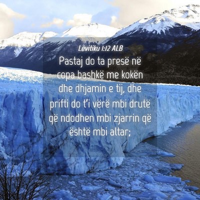 Picture 04 - Levitiku 1:12 ALB - Pastaj do ta presë në copa bashkë me kokën - Bible Verse Picture