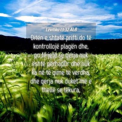 Picture 04 - Levitiku 13:32 ALB - Ditën e shtatë prifti do të kontrollojë - Bible Verse Picture
