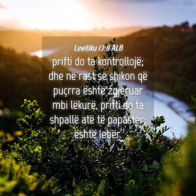 Picture 04 - Levitiku 13:8 ALB - prifti do ta kontrollojë; dhe në rast se shikon - Bible Verse Picture