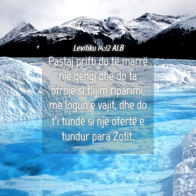 Picture 04 - Levitiku 14:12 ALB - Pastaj prifti do të marrë një qengj dhe do ta - Bible Verse Picture