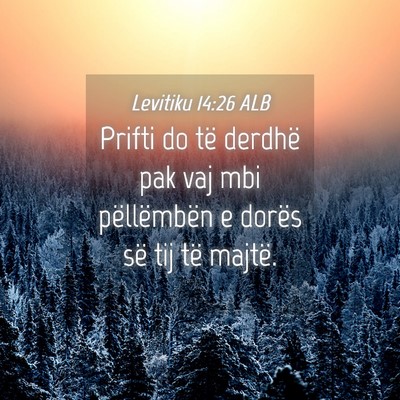 Picture 04 - Levitiku 14:26 ALB - Prifti do të derdhë pak vaj mbi pëllëmbën e - Bible Verse Picture