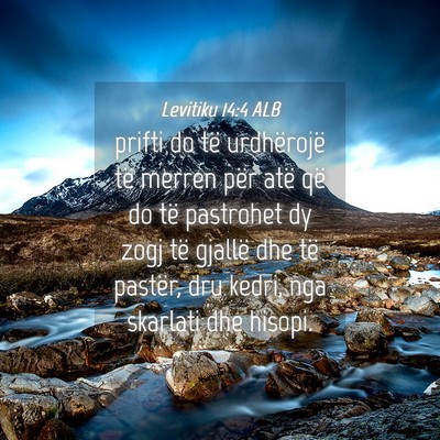 Picture 04 - Levitiku 14:4 ALB - prifti do të urdhërojë të merren për atë - Bible Verse Picture