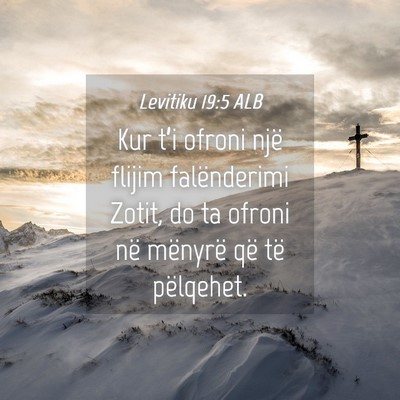 Picture 04 - Levitiku 19:5 ALB - Kur t’i ofroni një flijim falënderimi Zotit, - Bible Verse Picture