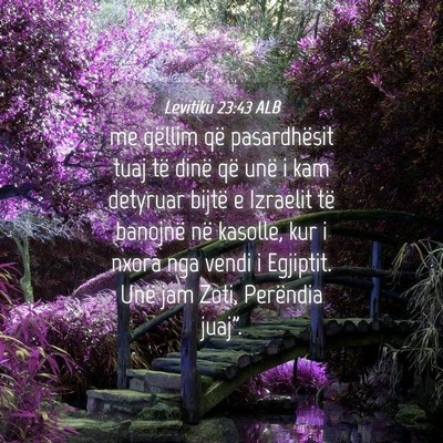 Picture 04 - Levitiku 23:43 ALB - me qëllim që pasardhësit tuaj të dinë që - Bible Verse Picture