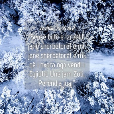 Picture 04 - Levitiku 25:55 ALB - Sepse bijtë e Izraelit janë shërbëtorët e - Bible Verse Picture