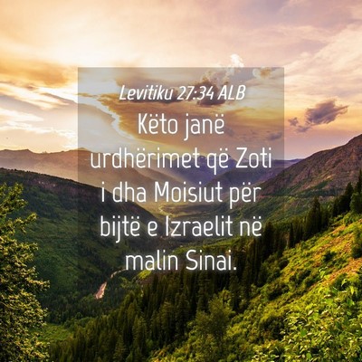 Picture 04 - Levitiku 27:34 ALB - Këto janë urdhërimet që Zoti i dha Moisiut - Bible Verse Picture