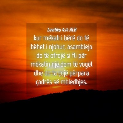 Picture 04 - Levitiku 4:14 ALB - kur mëkati i bërë do të bëhet i njohur, - Bible Verse Picture