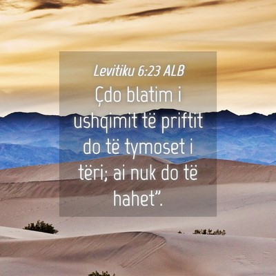 Picture 04 - Levitiku 6:23 ALB - Çdo blatim i ushqimit të priftit do të tymoset - Bible Verse Picture