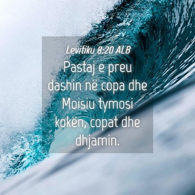 Picture 04 - Levitiku 8:20 ALB - Pastaj e preu dashin në copa dhe Moisiu tymosi - Bible Verse Picture
