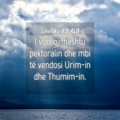 Picture 04 - Levitiku 8:8 ALB - I vuri gjithashtu pektoralin dhe mbi të vendosi - Bible Verse Picture