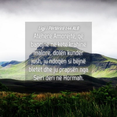 Picture 04 - Ligji i Përtërirë 1:44 ALB - Atëherë Amorejtë, që banojnë në këtë - Bible Verse Picture