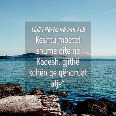 Picture 04 - Ligji i Përtërirë 1:46 ALB - Kështu mbetët shumë ditë në Kadesh, gjithë - Bible Verse Picture