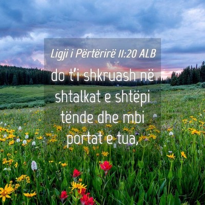 Picture 04 - Ligji i Përtërirë 11:20 ALB - do t’i shkruash në shtalkat e shtëpi tënde - Bible Verse Picture