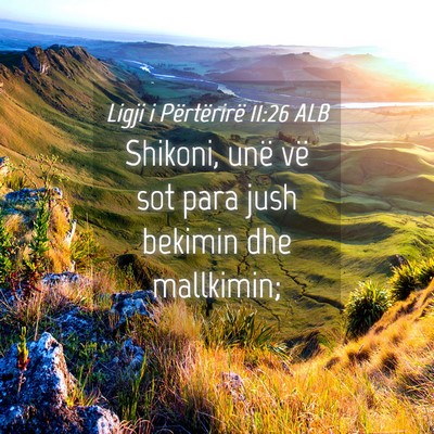Picture 04 - Ligji i Përtërirë 11:26 ALB - Shikoni, unë vë sot para jush bekimin dhe - Bible Verse Picture