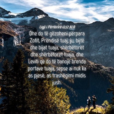 Picture 04 - Ligji i Përtërirë 12:12 ALB - Dhe do të gëzoheni përpara Zotit, Prëndisë - Bible Verse Picture