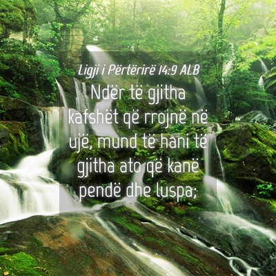 Picture 04 - Ligji i Përtërirë 14:9 ALB - Ndër të gjitha kafshët që rrojnë në ujë, - Bible Verse Picture