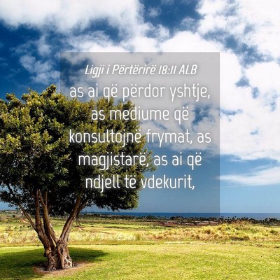 Picture 04 - Ligji i Përtërirë 18:11 ALB - as ai që përdor yshtje, as mediume që - Bible Verse Picture