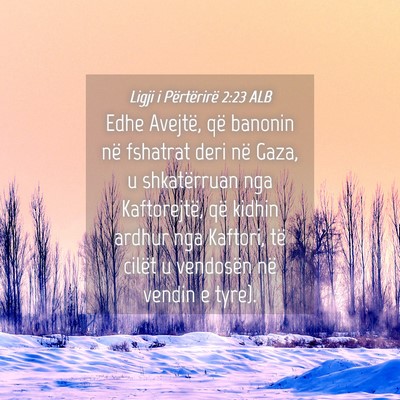 Picture 04 - Ligji i Përtërirë 2:23 ALB - Edhe Avejtë, që banonin në fshatrat deri në - Bible Verse Picture