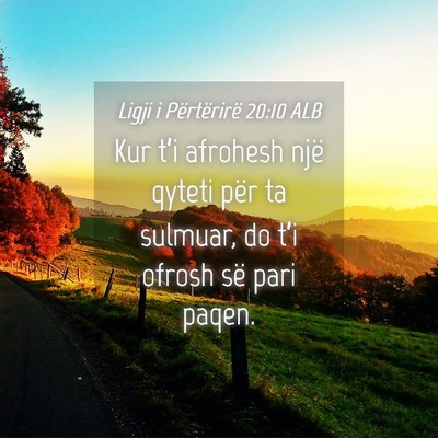 Picture 04 - Ligji i Përtërirë 20:10 ALB - Kur t’i afrohesh një qyteti për ta sulmuar, - Bible Verse Picture
