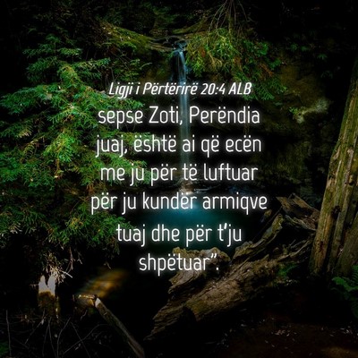 Picture 04 - Ligji i Përtërirë 20:4 ALB - sepse Zoti, Perëndia juaj, është ai që ecën - Bible Verse Picture