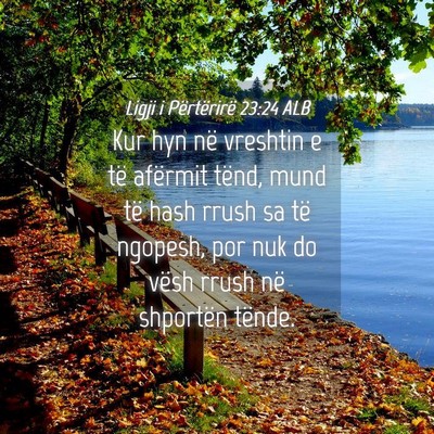 Picture 04 - Ligji i Përtërirë 23:24 ALB - Kur hyn në vreshtin e të afërmit tënd, mund - Bible Verse Picture