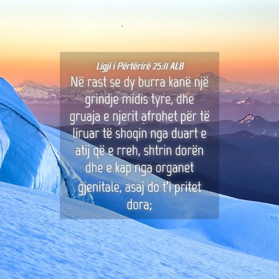 Picture 04 - Ligji i Përtërirë 25:11 ALB - Në rast se dy burra kanë një grindje midis - Bible Verse Picture