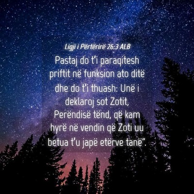 Picture 04 - Ligji i Përtërirë 26:3 ALB - Pastaj do t’i paraqitesh priftit në funksion - Bible Verse Picture