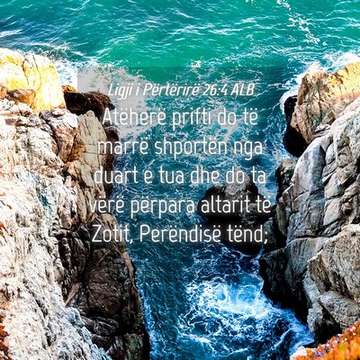 Picture 04 - Ligji i Përtërirë 26:4 ALB - Atëherë prifti do të marrë shportën nga - Bible Verse Picture