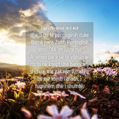 Picture 04 - Ligji i Përtërirë 26:5 ALB - dhe ti do të përgjigjesh duke thënë para - Bible Verse Picture