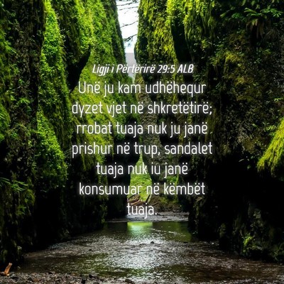 Picture 04 - Ligji i Përtërirë 29:5 ALB - Unë ju kam udhëhequr dyzet vjet në - Bible Verse Picture
