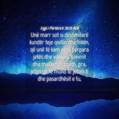 Picture 04 - Ligji i Përtërirë 30:19 ALB - Unë marr sot si dëshmitarë kundër teje - Bible Verse Picture