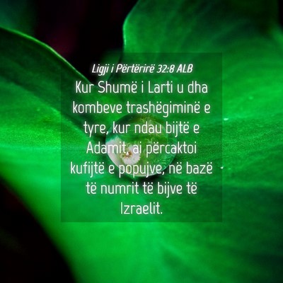 Picture 04 - Ligji i Përtërirë 32:8 ALB - Kur Shumë i Larti u dha kombeve trashëgiminë e - Bible Verse Picture