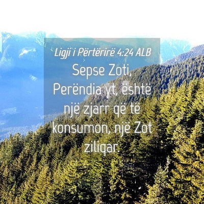Picture 04 - Ligji i Përtërirë 4:24 ALB - Sepse Zoti, Perëndia yt, është një zjarr që - Bible Verse Picture