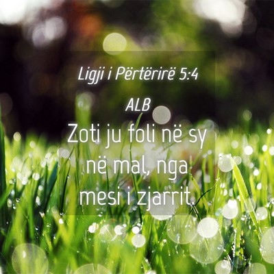 Picture 04 - Ligji i Përtërirë 5:4 ALB - Zoti ju foli në sy në mal, nga mesi i - Bible Verse Picture