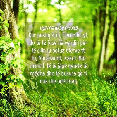Picture 04 - Ligji i Përtërirë 6:10 ALB - Kur pastaj Zoti, Perëndia yt, do të të fusë - Bible Verse Picture