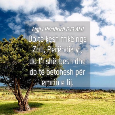 Picture 04 - Ligji i Përtërirë 6:13 ALB - Do të kesh frikë nga Zoti, Perëndia yt, do - Bible Verse Picture