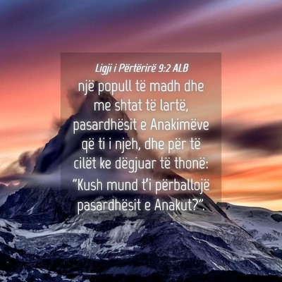 Picture 04 - Ligji i Përtërirë 9:2 ALB - një popull të madh dhe me shtat të lartë, - Bible Verse Picture