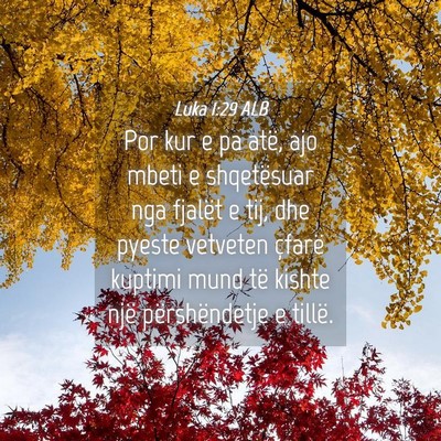 Picture 04 - Luka 1:29 ALB - Por kur e pa atë, ajo mbeti e shqetësuar nga - Bible Verse Picture
