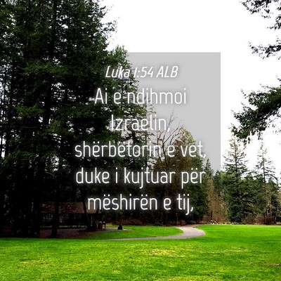 Picture 04 - Luka 1:54 ALB - Ai e ndihmoi Izraelin, shërbëtorin e vet, duke - Bible Verse Picture