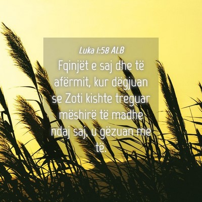Picture 04 - Luka 1:58 ALB - Fqinjët e saj dhe të afërmit, kur dëgjuan se - Bible Verse Picture