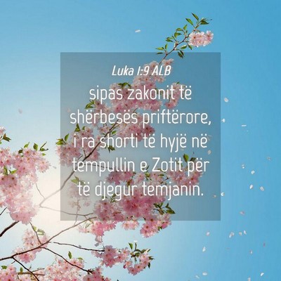 Picture 04 - Luka 1:9 ALB - sipas zakonit të shërbesës priftërore, i ra - Bible Verse Picture