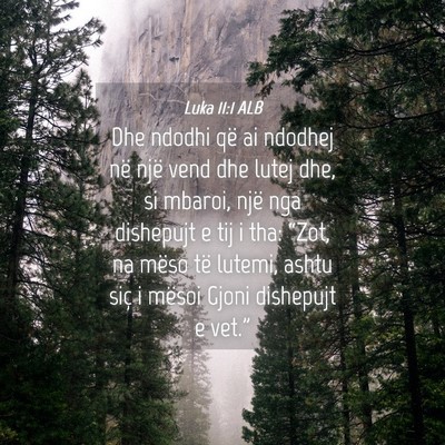 Picture 04 - Luka 11:1 ALB - Dhe ndodhi që ai ndodhej në një vend dhe lutej - Bible Verse Picture