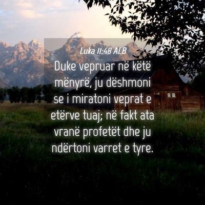 Picture 04 - Luka 11:48 ALB - Duke vepruar në këtë mënyrë, ju dëshmoni se - Bible Verse Picture